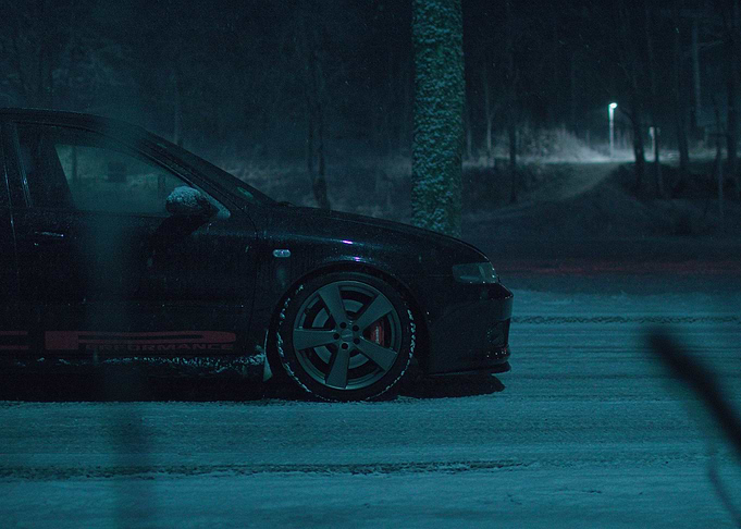 Black Car in Snow