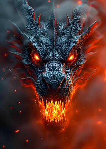 Fiery Dragon Head