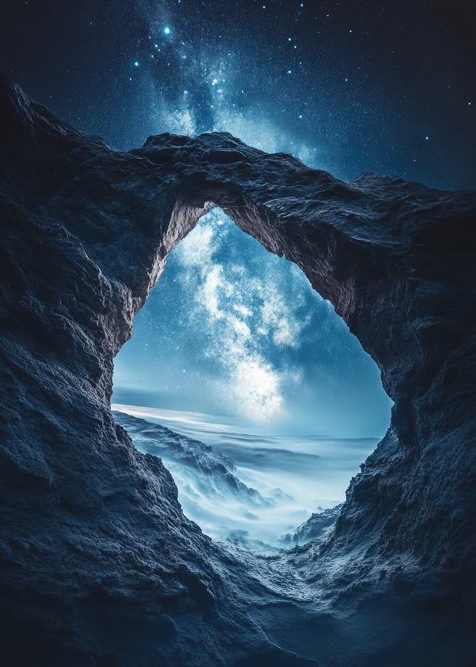 Starry Night Through Rock Arch