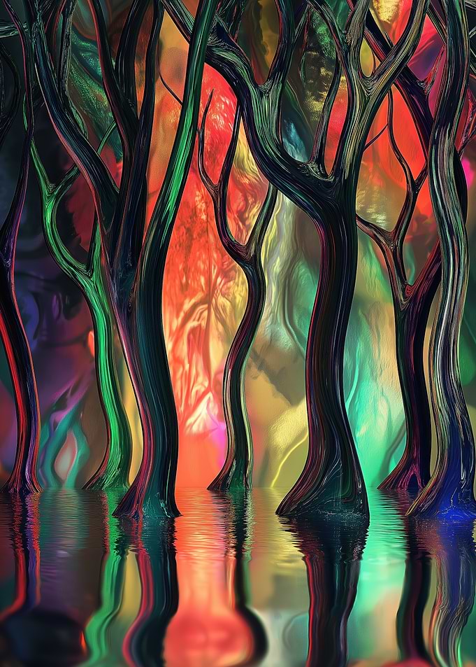 Abstract Forest Reflection