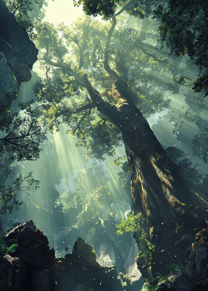 Sunbeams in the Forest