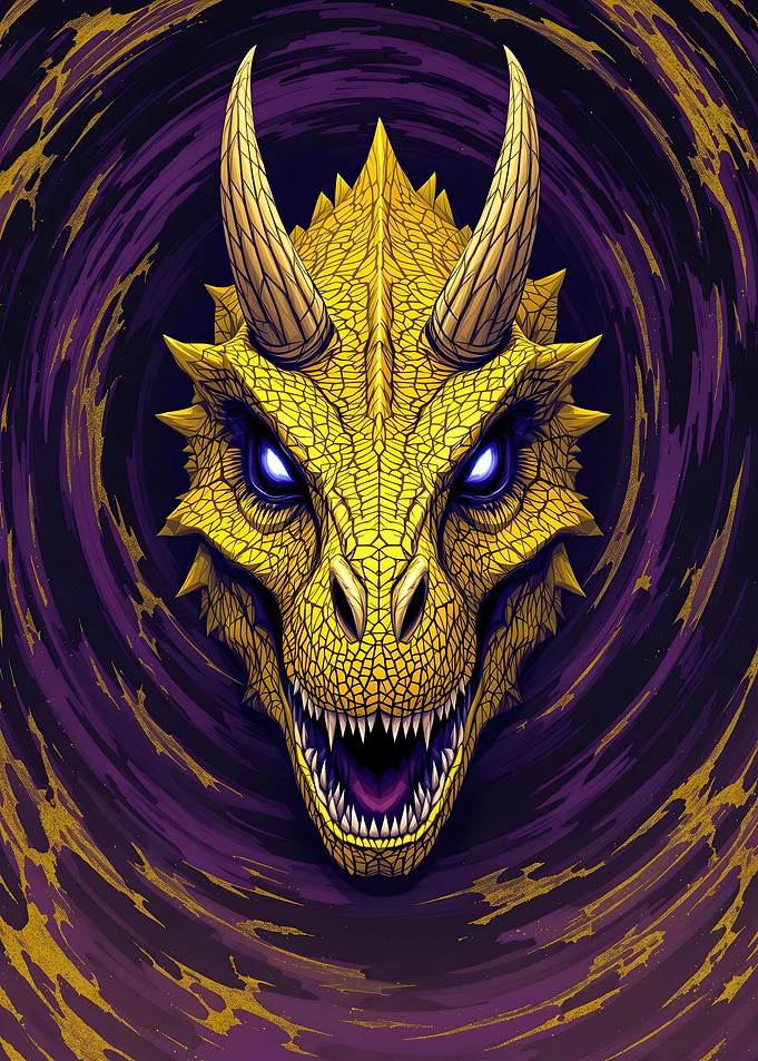 Golden Dinosaur Head
