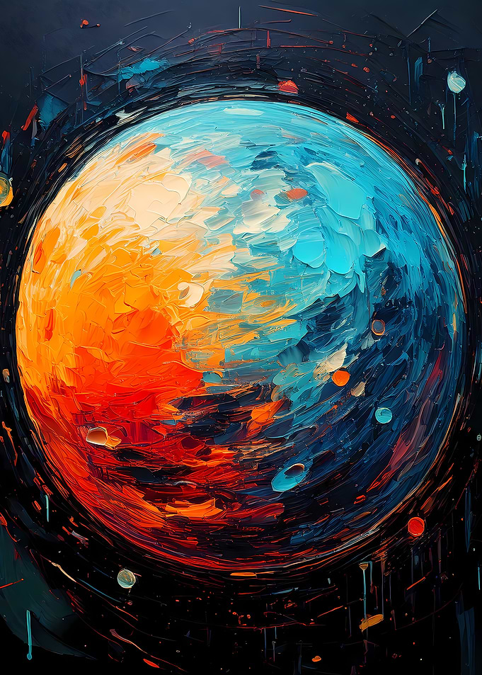 Abstract Planet Painting