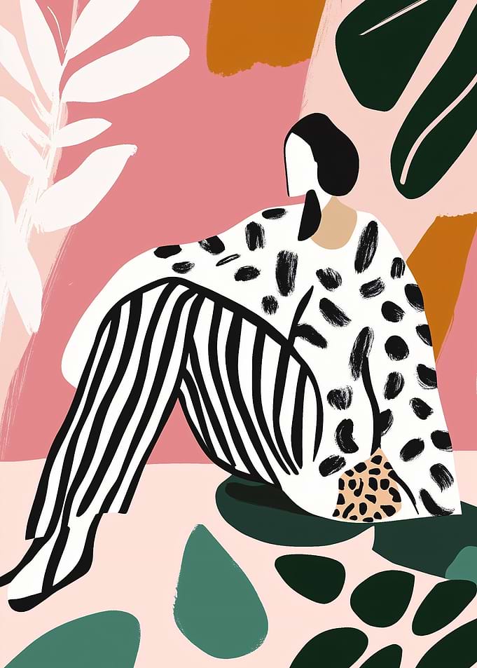 Abstract Woman in Pink