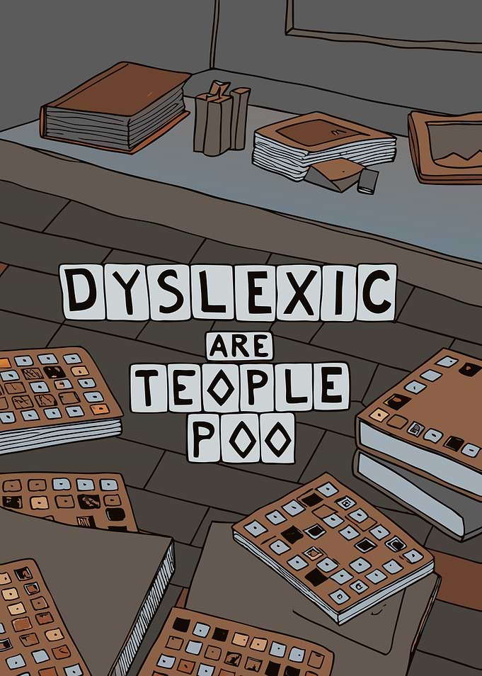 Dyslexic Are Teople Poo - Word Scramble Humor
