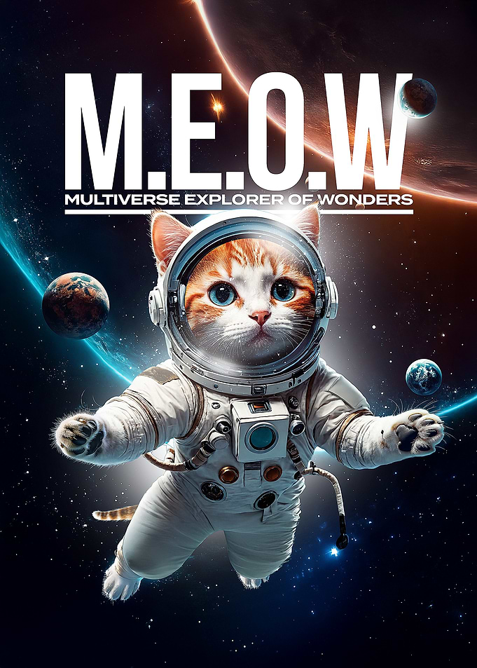 Cat Astronaut in Space M.E.O.W