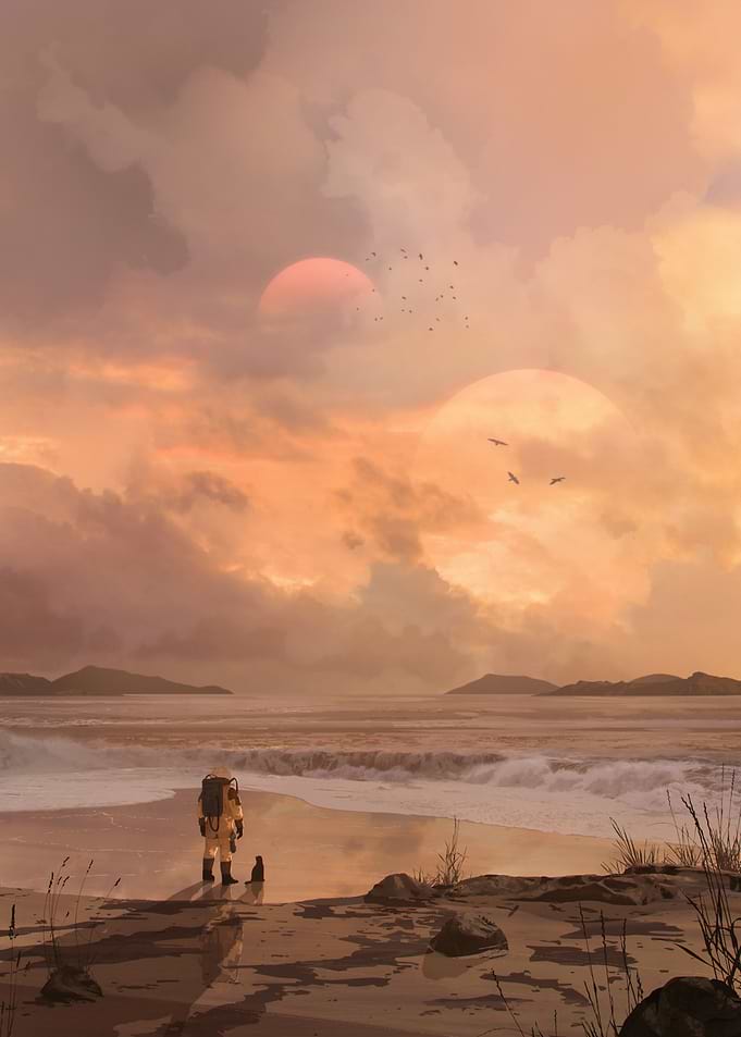 Astronaut on Alien Beach