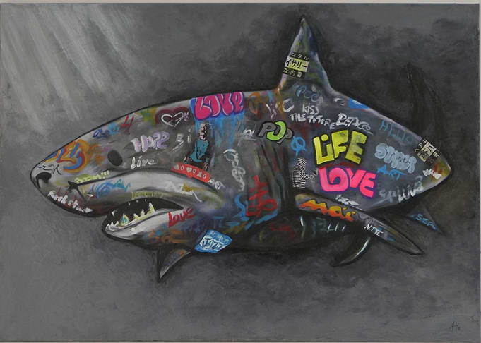 Shark Graffiti Art