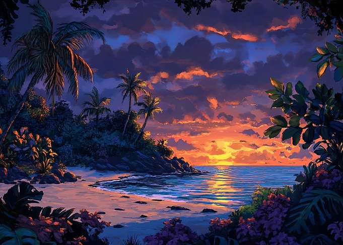 Tropical Sunset Beach