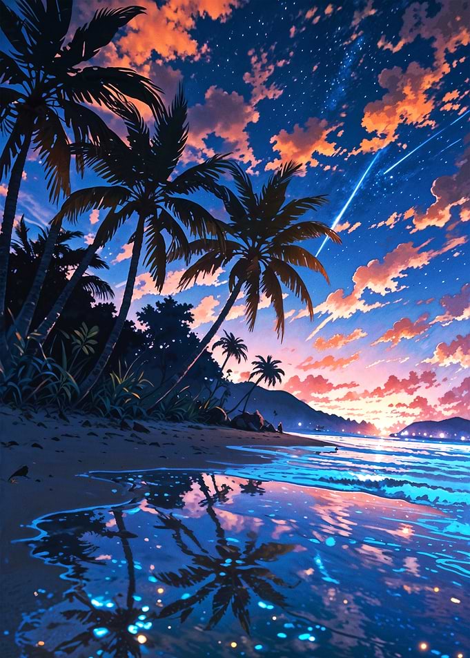 Starlit Tropics at Dusk