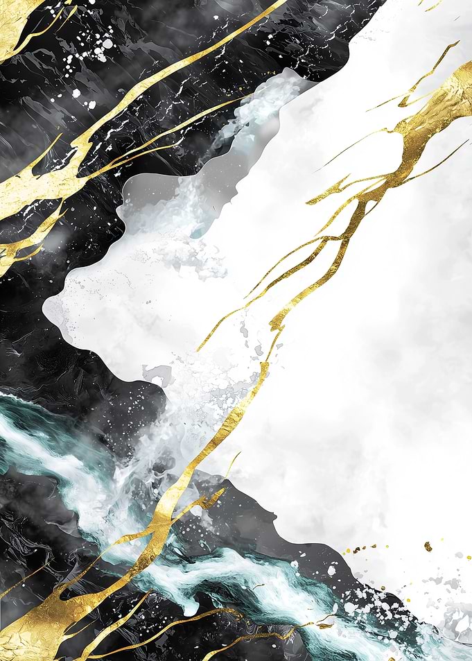 Abstract Gold Marble Art
