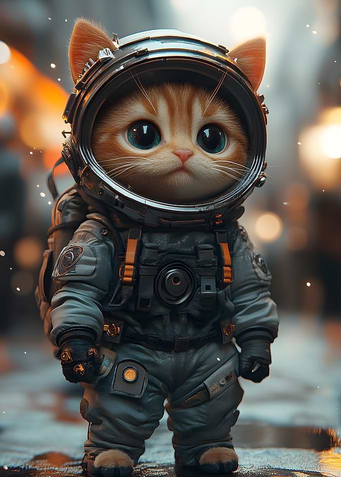 Cute Kitten Astronaut