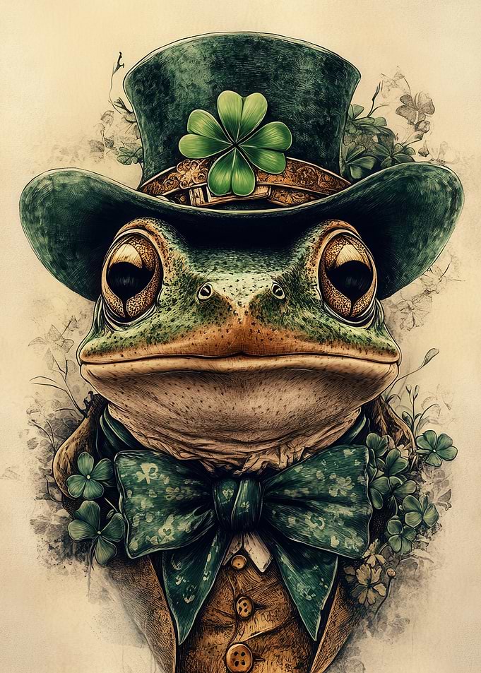 Vintage Frog Saint Patrick's Day