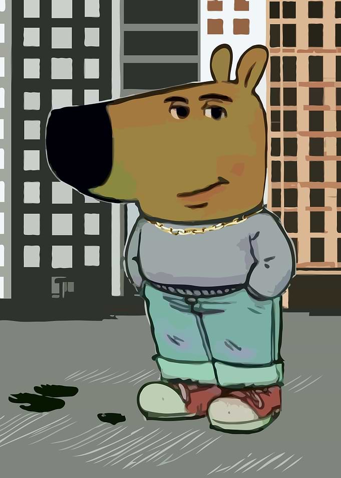 Chill Guy Meme City Art