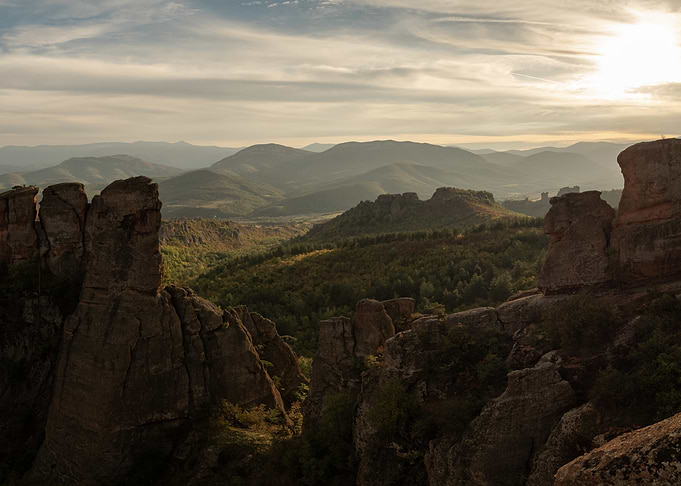 Mountainous Landscape at Sunset