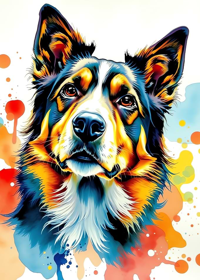 Colorful Dog Portrait