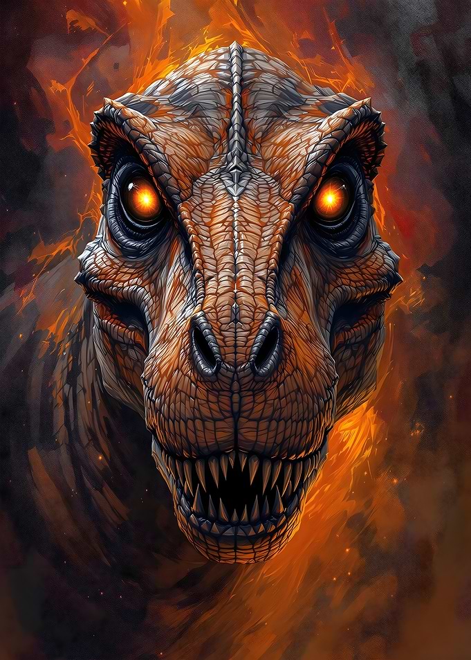 Fiery T-Rex Portrait
