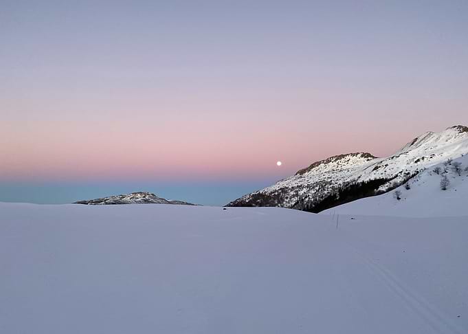 Snowy Mountain Sunset