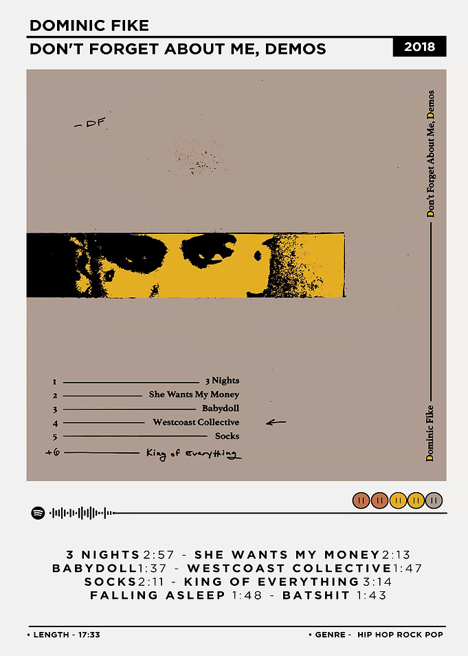 Dominic Fike Don't Forget About Me, Demos
