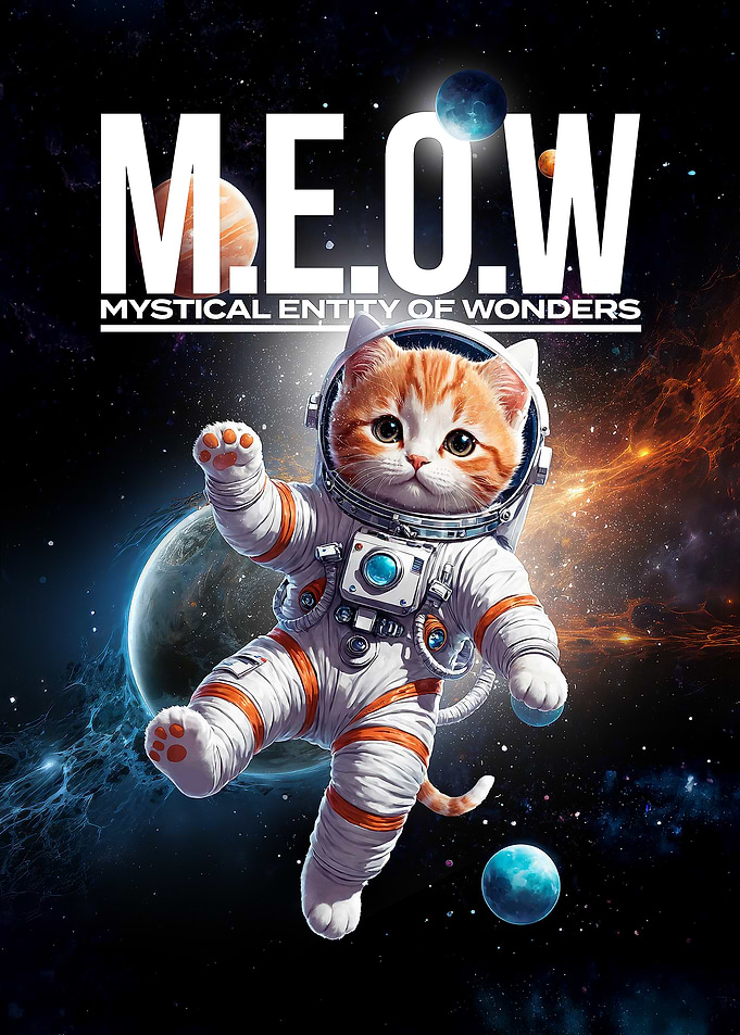 Cat Astronaut in Space M.E.O.W