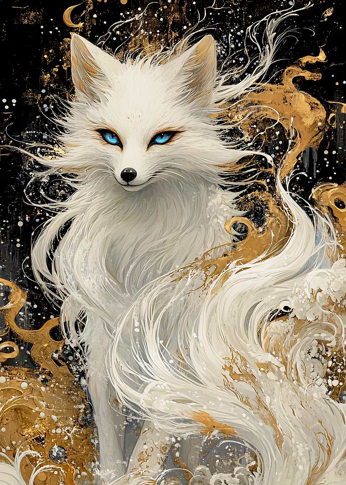 White Fox with Golden Fur