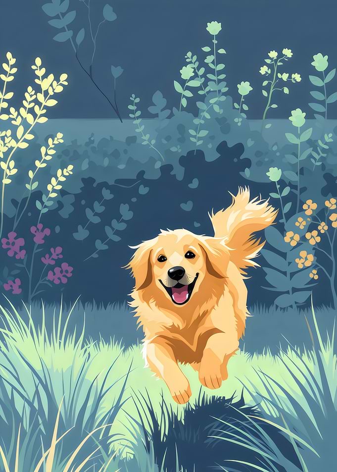 Golden Retriever in Meadow
