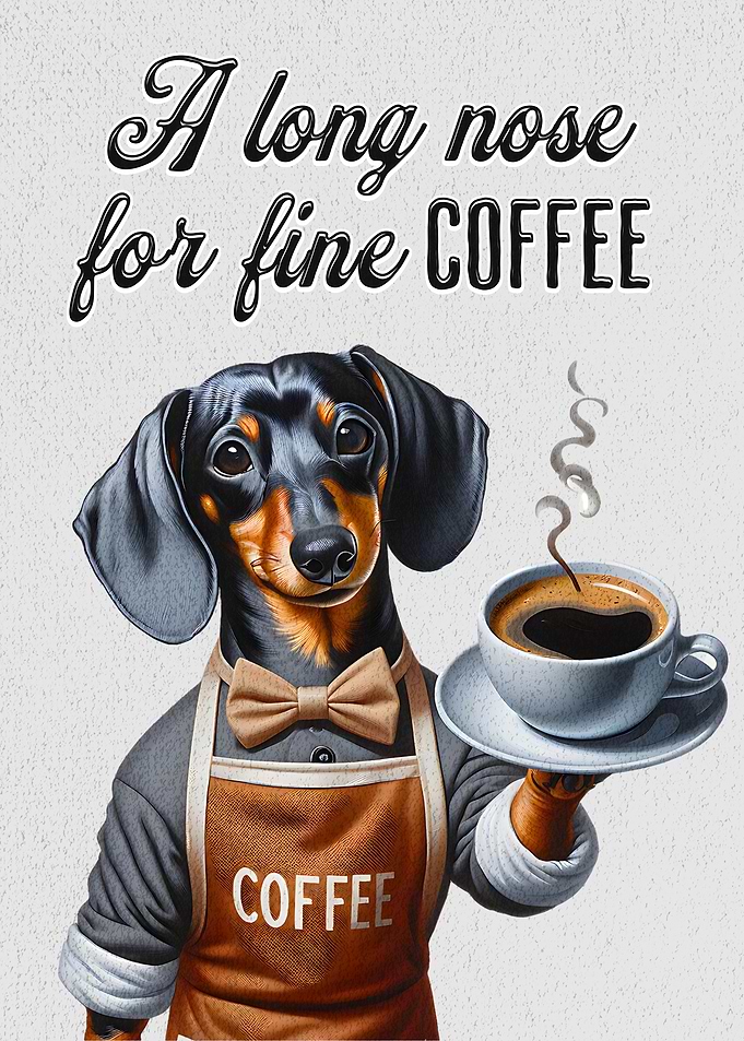 Dachshund Coffee Barista