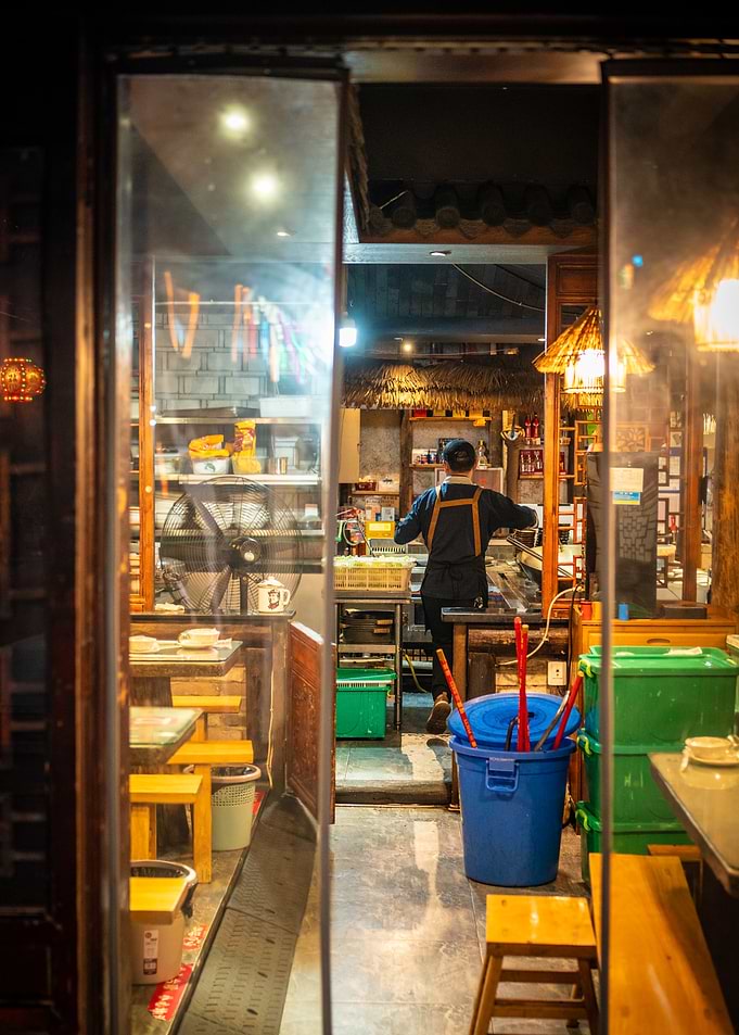 Nighttime Restaurant Interior
