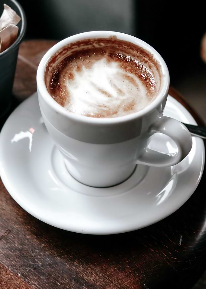 Cappuccino in White Cup