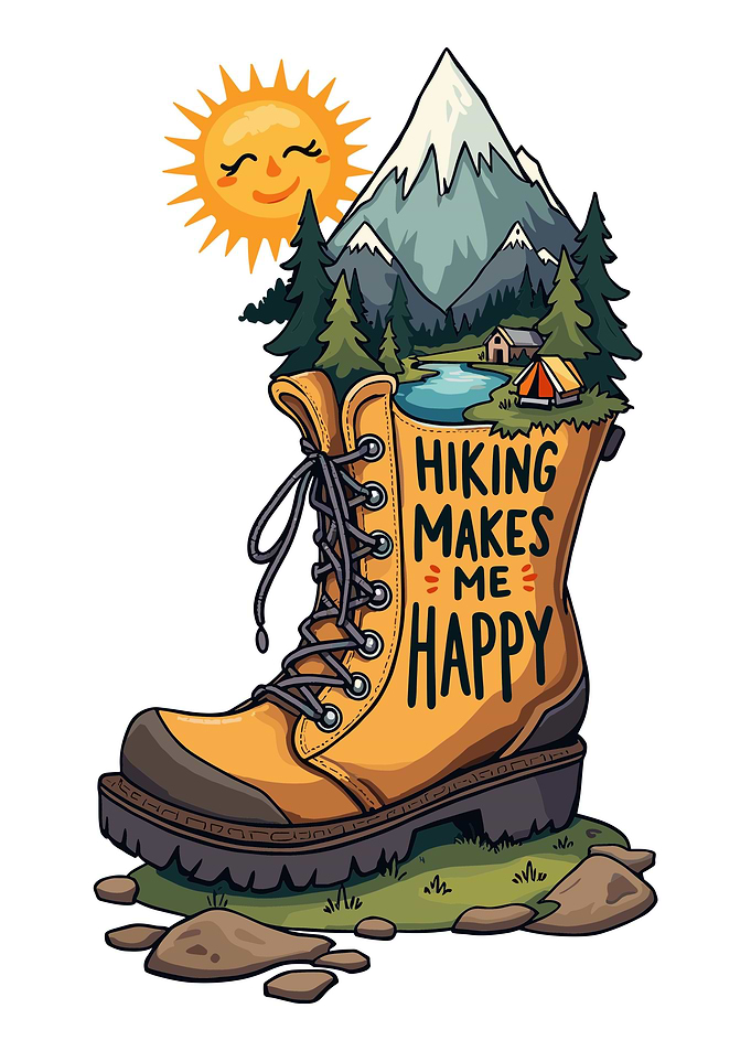 Hiking Makes Me Happy Boot