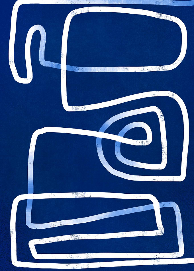 Abstract Blue & White Art