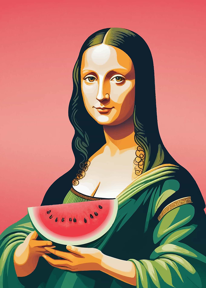 Mona Lisa with Watermelon