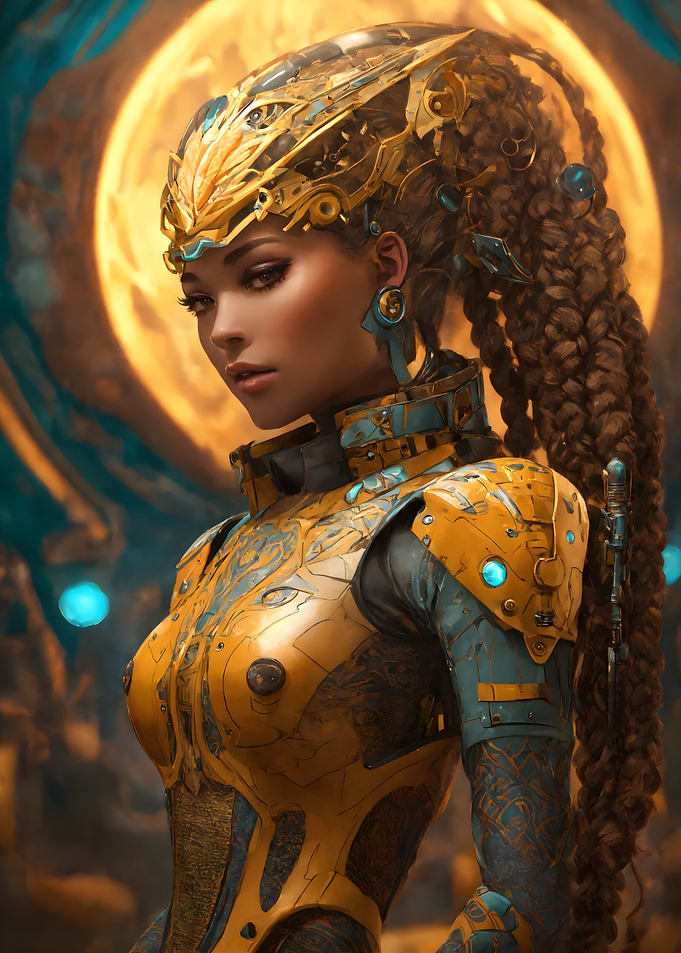 Cyberpunk Warrior Woman