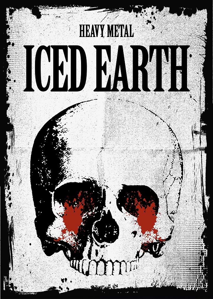 Iced Earth Heavy Metal Skull Poster