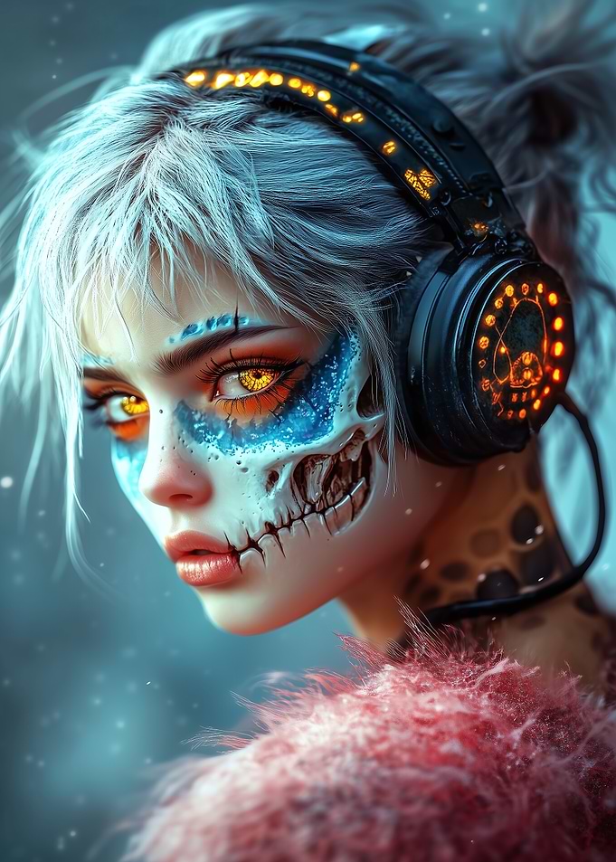 Cyberpunk Skull Makeup