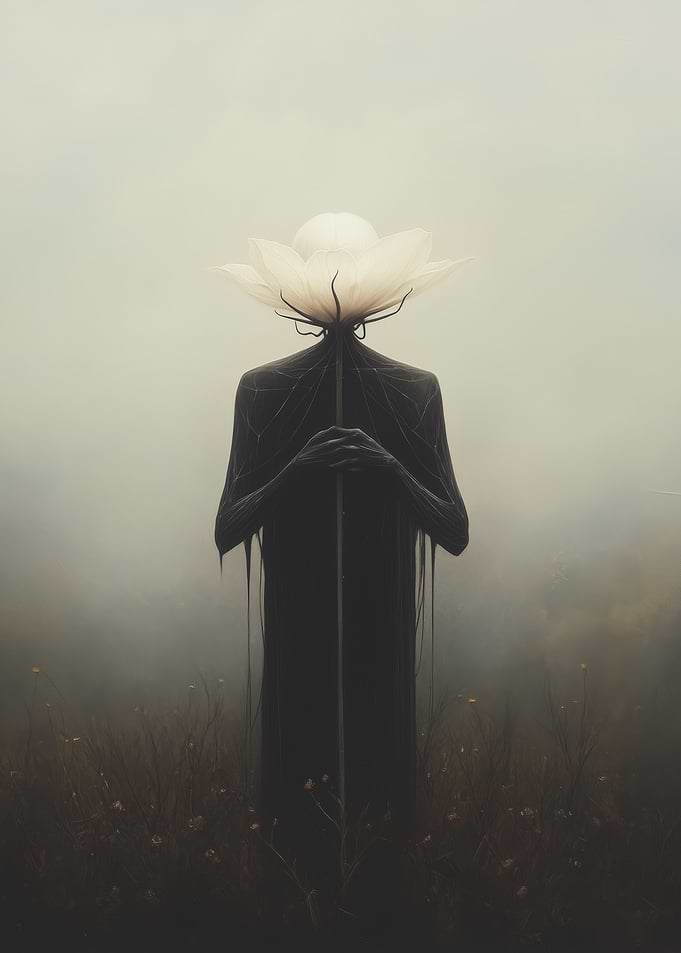 Silhouette With Flower Head