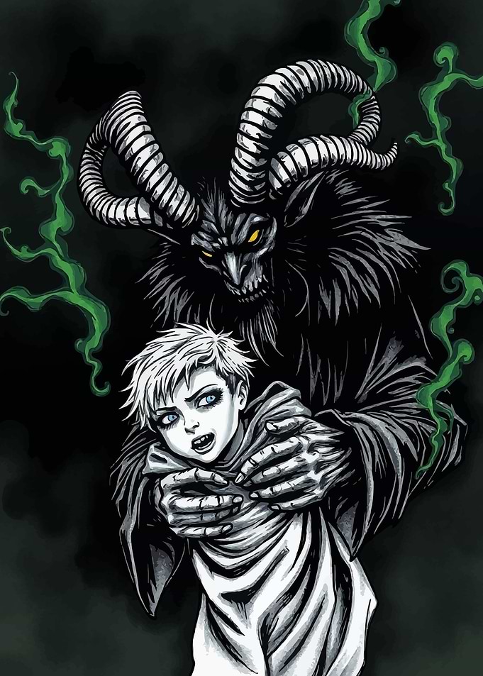Krampus Demon and Child