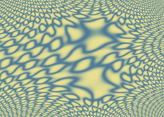 Abstract Blue and Yellow Fractal Dynamic Pattern