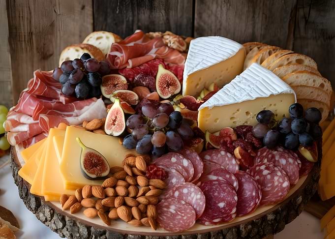 Charcuterie Board with Figs and Grapes