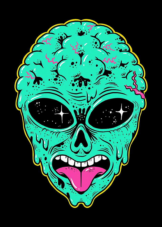 Melting Alien Head