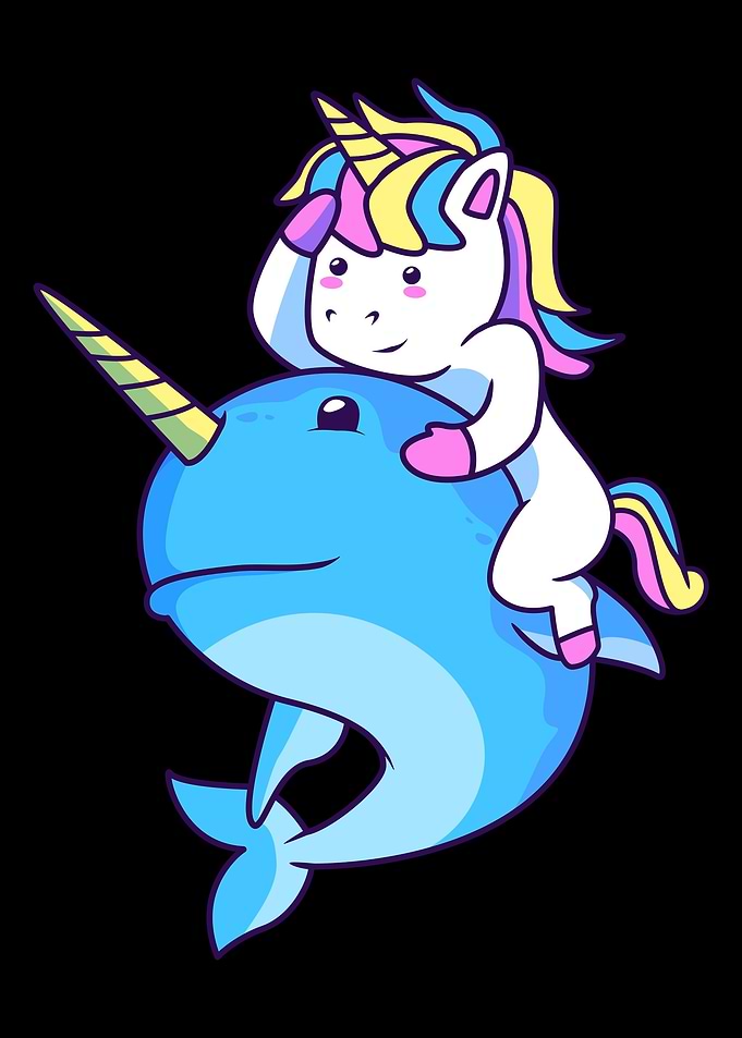 Unicorn Riding Narwhal