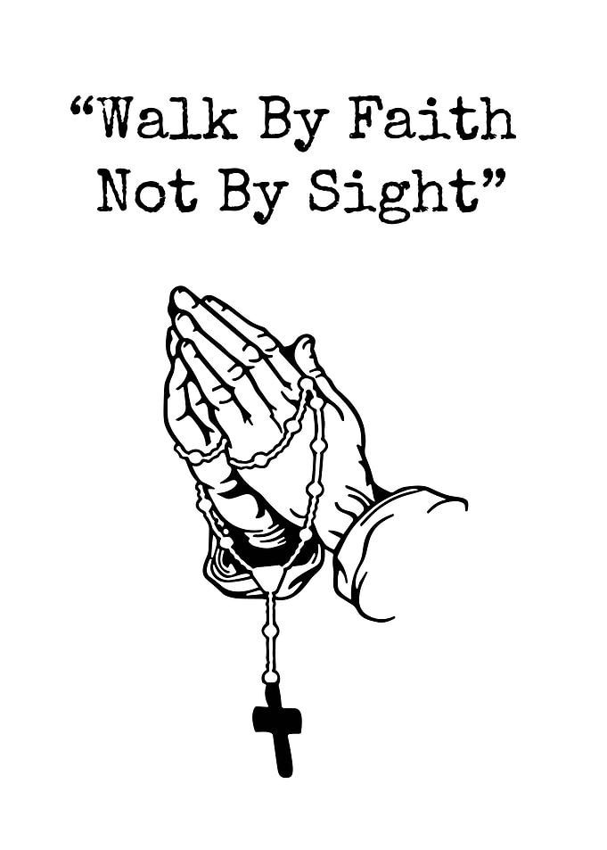 Walk By Faith Not By Sight Minimalist Bible Christian Cross