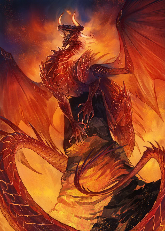 Fiery Dragon Illustration
