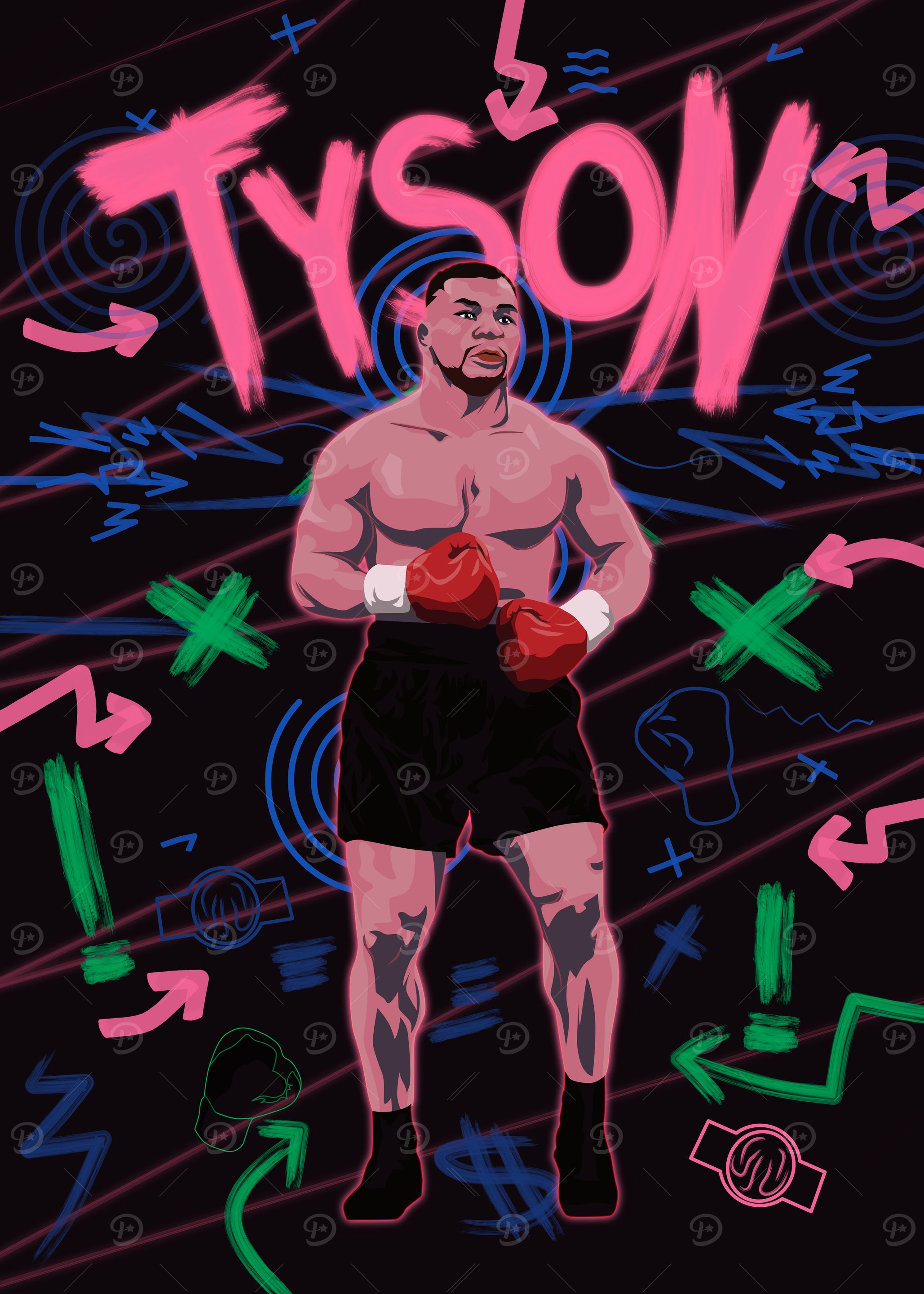 Mike Tyson Boxing Art