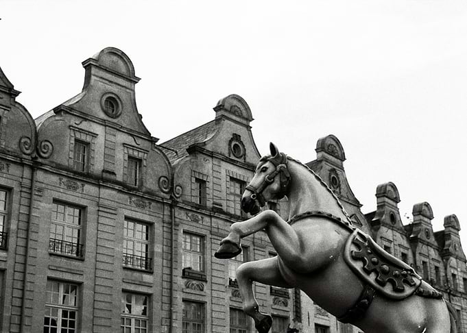 Horse Statue in Front of Building