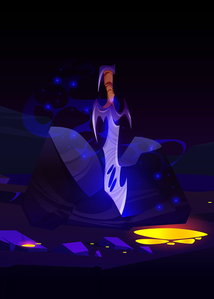 Magical Sword in Darkness