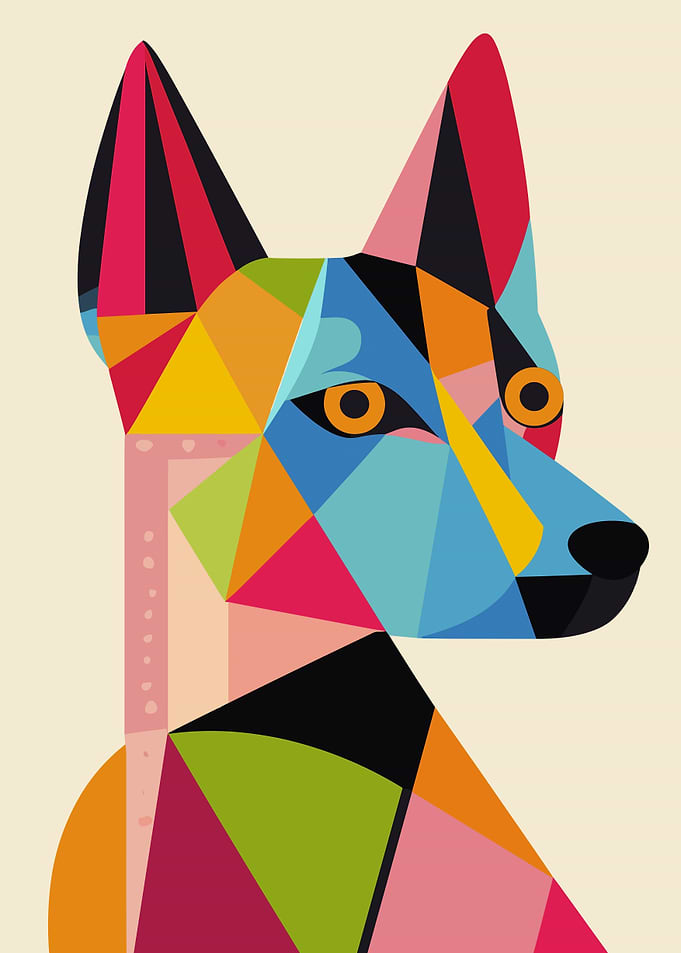 Original Geometric Dog Portrait
