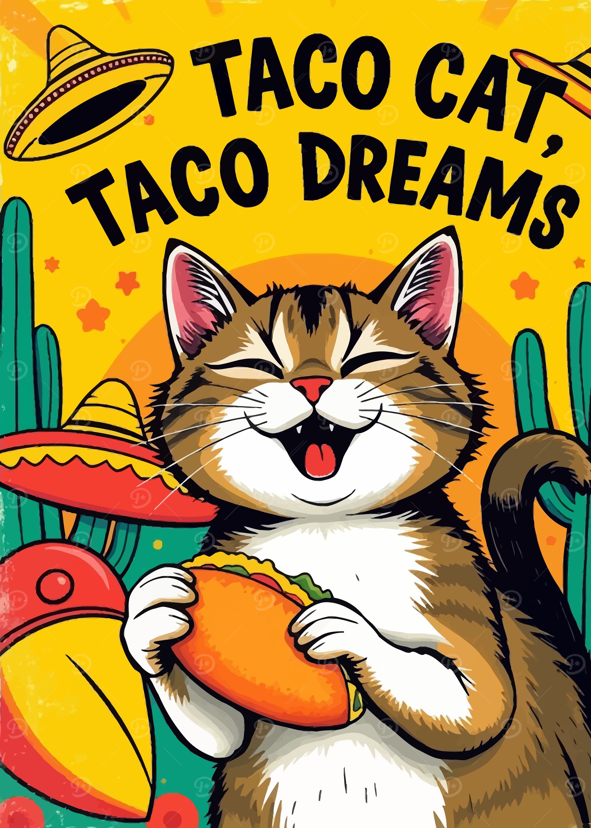 Taco Cat Dreams Poster