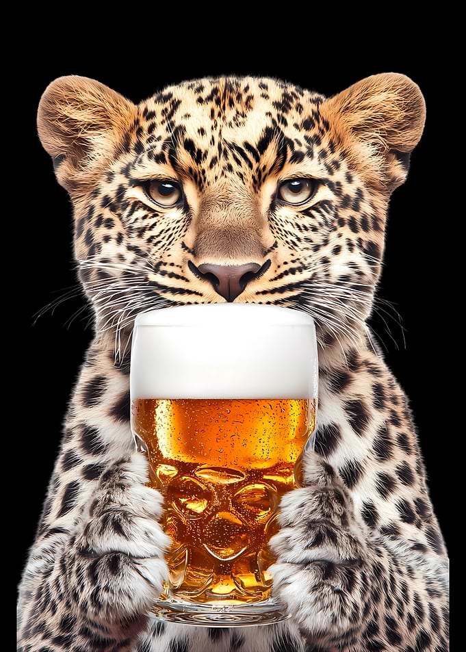 Leopard with Beer
