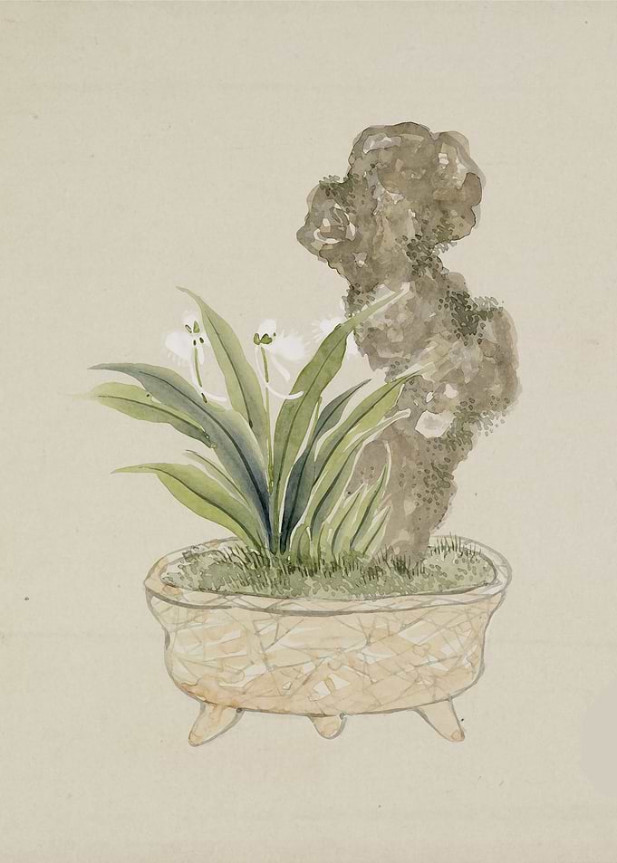 Watercolor Bonsai Painting